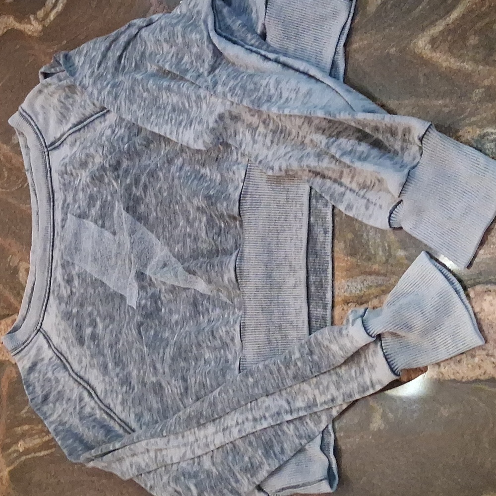 Recycled Karma Gray AC/DC Textured Sweatshirt